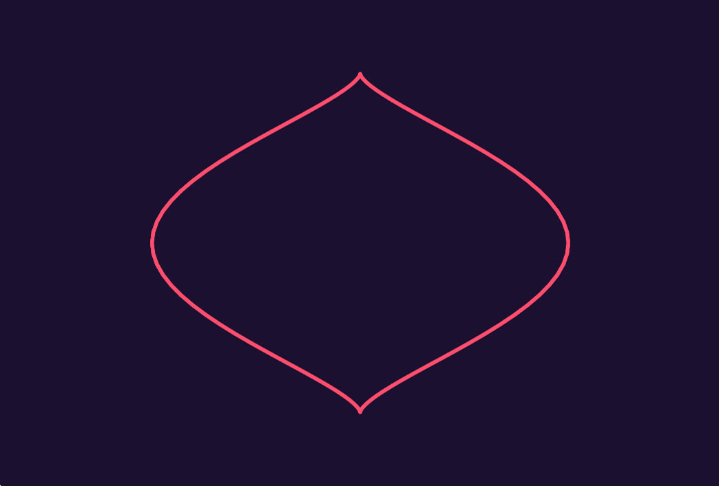 A lemon shape, pointed at the top and bottom, drawn by Python turtle.